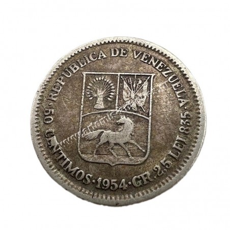 50 Centimos 1954 Βενεζουέλα