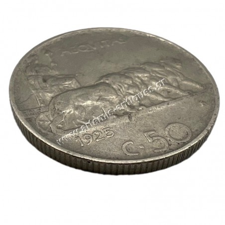 50 Centesimi 1925 Vittorio Emanuele III Reeded Edge Italy