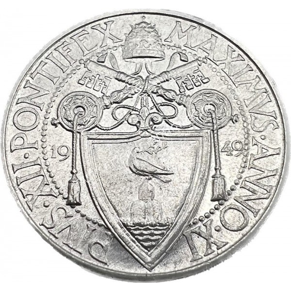 1 Lira 1949 Pius XII UNC Σπάνιο Βατικανό