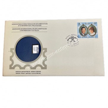 Royal Wedding of Prince Charles and Lady Diana 28 July 1981 Proof Silver 999 Medal , Stamp and FDC