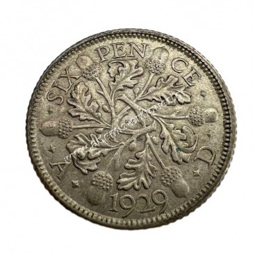 6 Pence 1929 George V Ηνωμένο Βασίλειο 2