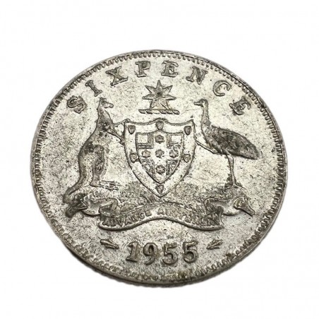 6 Pence 1955 Elizabeth II Proof Australia