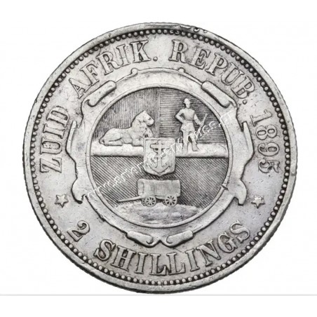 2 Shillings 1895 CCG VF30 Edge Marks Νότιος Αφρική