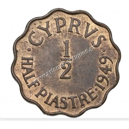 1/2 Piastre 1949 George VI CCG MS 61 Traces of Red Copper Κύπρος
