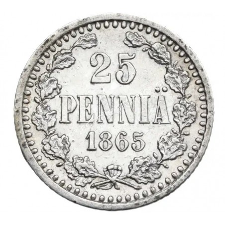 25 Pennia 1865 Alexander II CCG XF 45 Φινλανδία