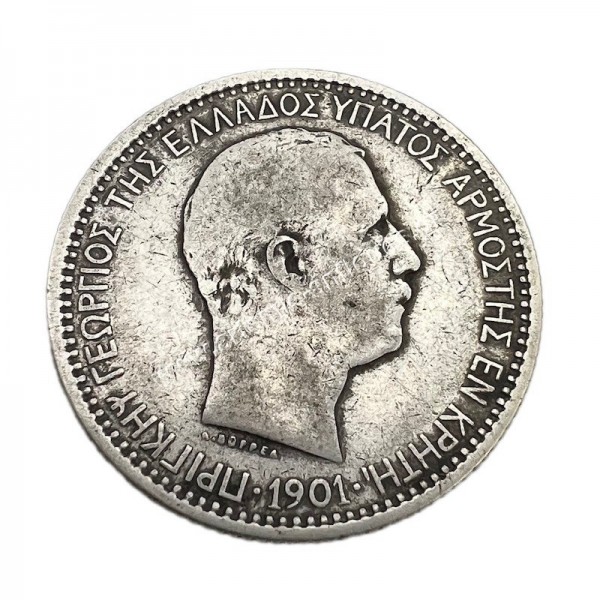 2 Drachmas 1901 Prince George Cretan State