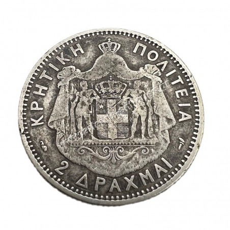 2 Drachmas 1901 Prince George Cretan State