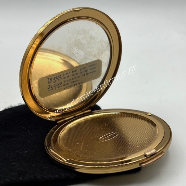 Επίχρυση Χρωματιστή Θήκη Πούδρας Stratton Made in England