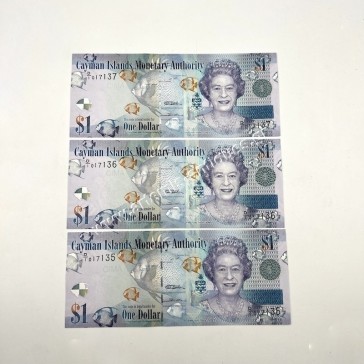 3 x 1 Dollar 2010 Elizabeth II P-38a UNC Συνεχόμενα Νούμερα Νήσοι Κέιμαν