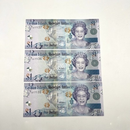 3 x 1 Dollar 2010 Elizabeth II P-38a UNC Συνεχόμενα Νούμερα Νήσοι Κέιμαν
