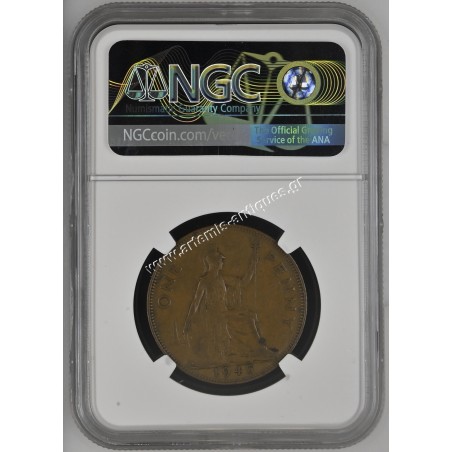 1 Penny 1945 George VI NGC Mint Error VF 30 BN Obverse Lamination Μ. Βρετανία