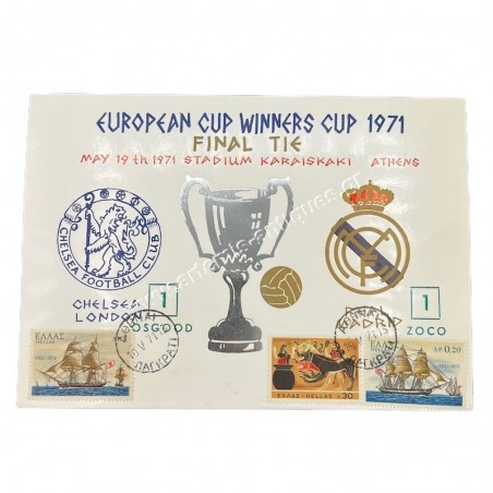 European Cup Winners Cup 1971 Final Tie Stadium Karaiskaki , Chelsea London - Real Madrid , Mailed Card