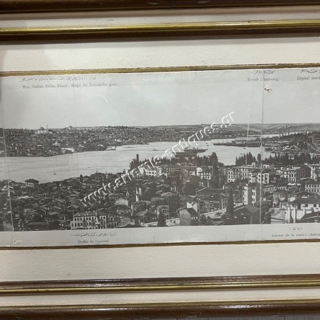 19th century Lithograph based on Photographs Panorama from Galata Tower Sebah & Joaillier 1878