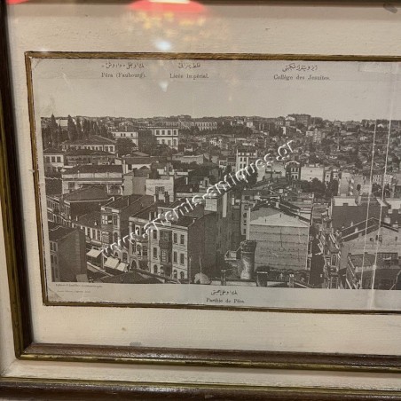 19th century Lithograph based on Photographs Panorama from Galata Tower Sebah & Joaillier 1878