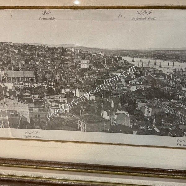 19th century Lithograph based on Photographs Panorama from Galata Tower Sebah & Joaillier 1878