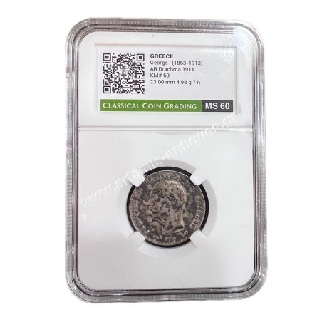 1 Drachma 1911 George A CCG MS60