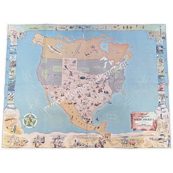 Official Texas Brags Map of North America
