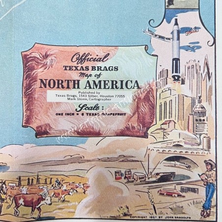 Official Texas Brags Map of North America