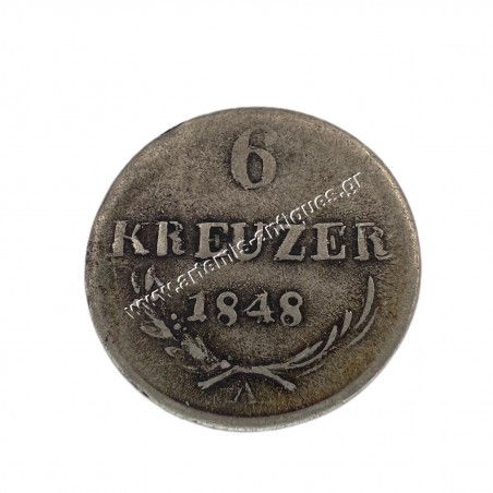 6 Kreuzer 1848 A Franz Joseph I Αυστρία