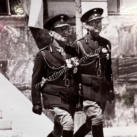 George B King of Greece and Crown Prince Paul by Photojournalist Dimitrios I. Melissidis