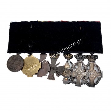 Greek Royal Bar of 7 Medals WW2 2