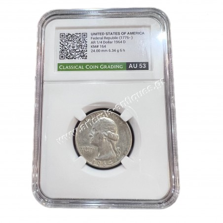 1/4 Dollar 1964 D CCG AU53