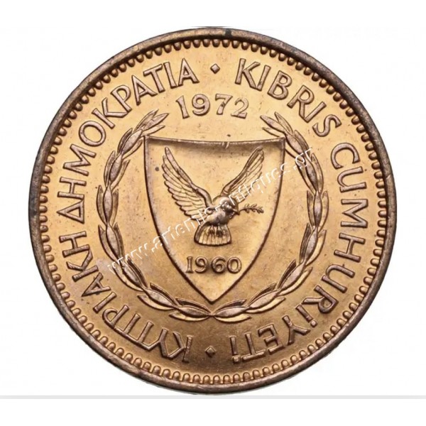 5 Mils 1972 Cyprus CCG MS67 Nick on Edge