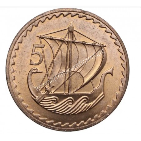 5 Mils 1972 Cyprus CCG MS67 Nick on Edge