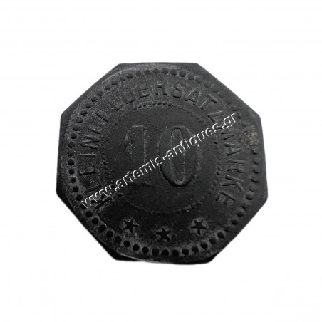 10 Pfennig , Schlierbach Wächtersbacher Steingutfabrik G.m.b.H Ιδιωτική Κοπή Hessen-Nassau Γερμανία