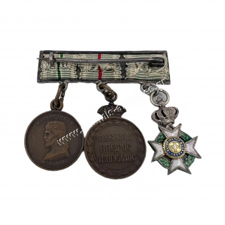 Greek Ribbon Bar of 3 Miniature Medals Balkan Wars