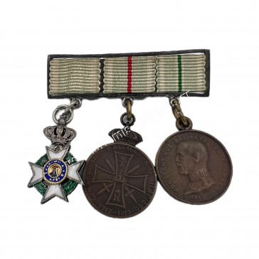 Greek Ribbon Bar of 3 Miniature Medals Balkan Wars