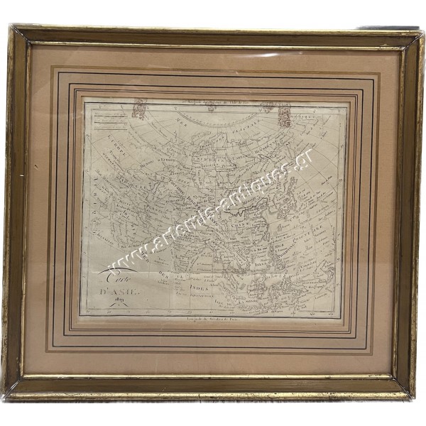 Carte d' Asie 1819 Gravure