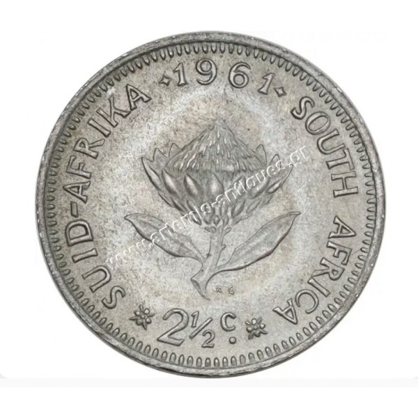 2 1/2 Cents 1961 South Africa CCG MS60