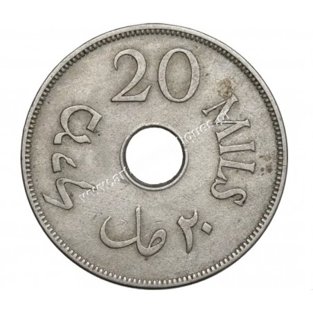 20 Mils 1935 British Palestine CCG XF45 Minor Edge Bump