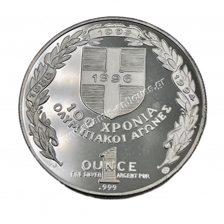 100 Years Olympic Games 1896-1996 1 Ounce 1992 Proof Los Angeles 1984 Greece