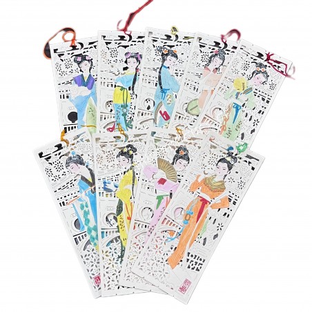 Papercut Bookmarks Set "12 Beauties of A Dream of Red Mansions"