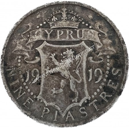 9 Piastres 1919 George V Κύπρος