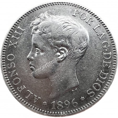 5 Pesetas 1896 Alfonso XIII Spain