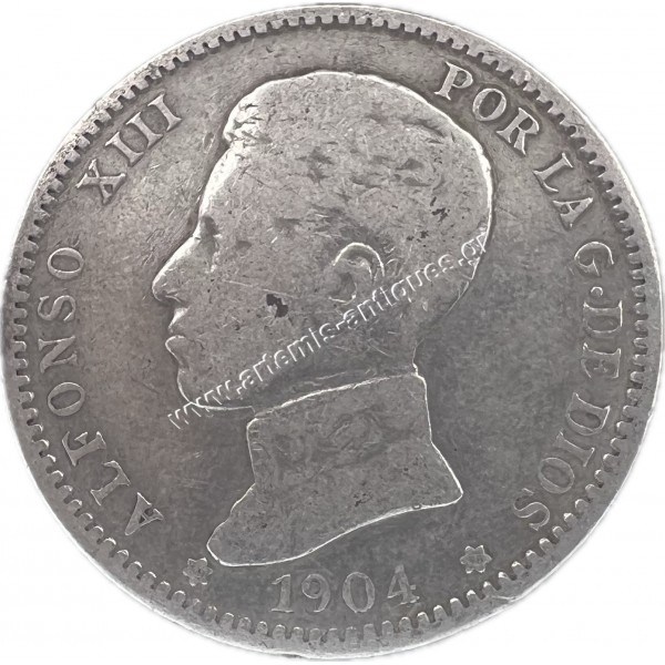 1 Peseta 1904 Alfonso XIII Spain