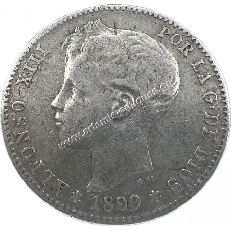 1 Peseta 1899 Alfonso XIII Ισπανία