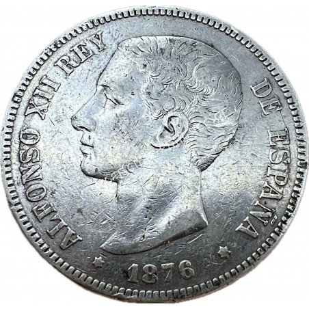 5 Pesetas 1876 (18 76) Alfonso XII Ισπανία