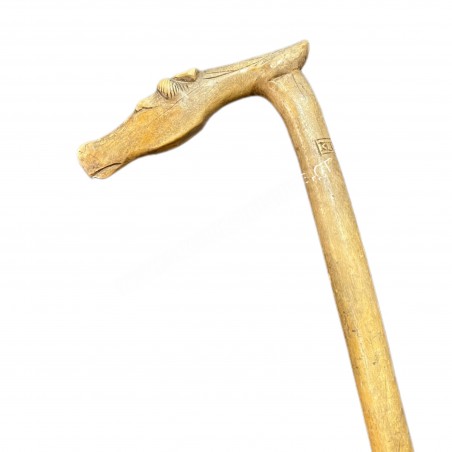 Corfu Olive Wood Horse Carved Cane