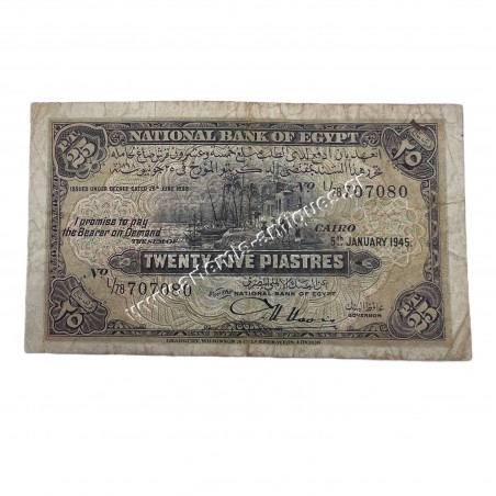 25 Piastres 1945 P-10c Egypt