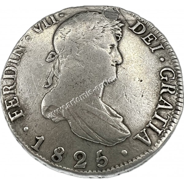 8 Reales 1825 JL Medal Rotation Ferdinando VII Βολιβία