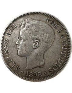 5 Pesetas 1898 Alfonso XIII Ισπανία