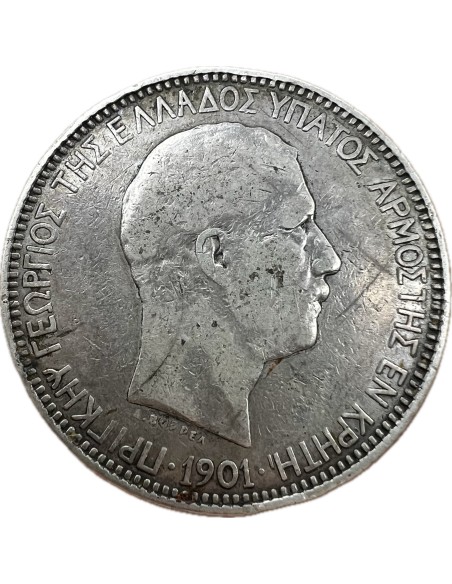 5 Drachmas 1901 Prince George Cretan State