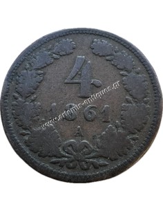 4 Kreuzer 1861 A Franz Joseph I Αυστρία 2
