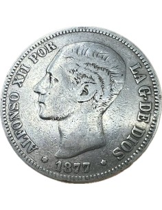 5 Pesetas 1877 Alfonso XII Ισπανία