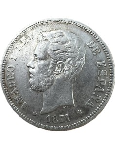 5 Pesetas 1871(71) SDM Amadeo I Ισπανία