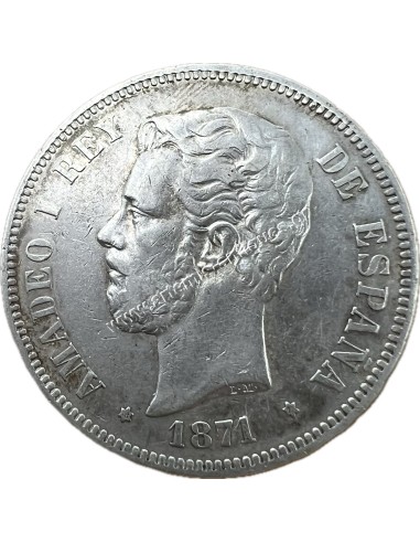 5 Pesetas 1871(71) SDM Amadeo I Ισπανία